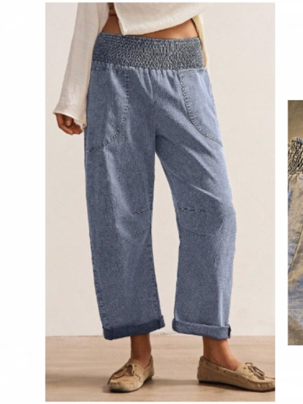 NEW 2026 Pilcro Style Smocked pull-on Barrel Jeans
